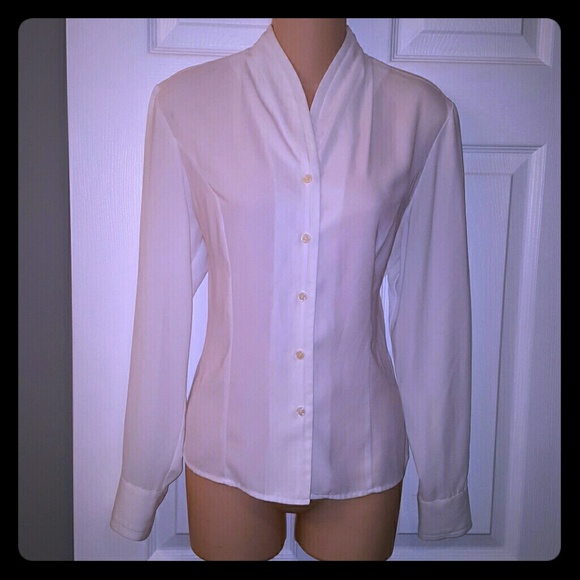 Fred David white blouse Size 6 - Picture 1 of 6
